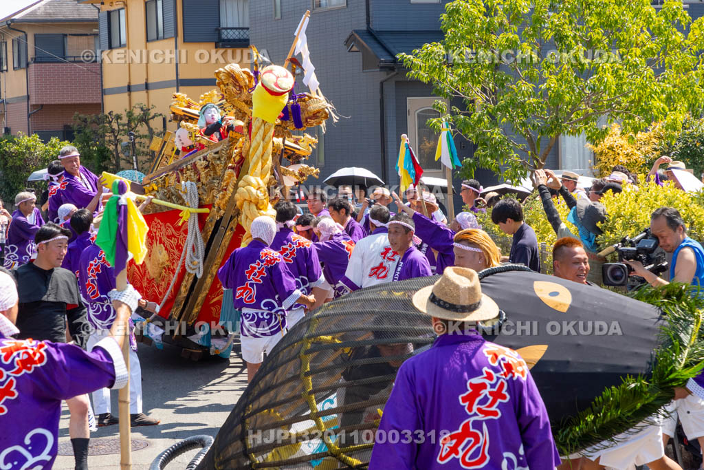 三重県　富田の鯨船行事　町練り　神社丸