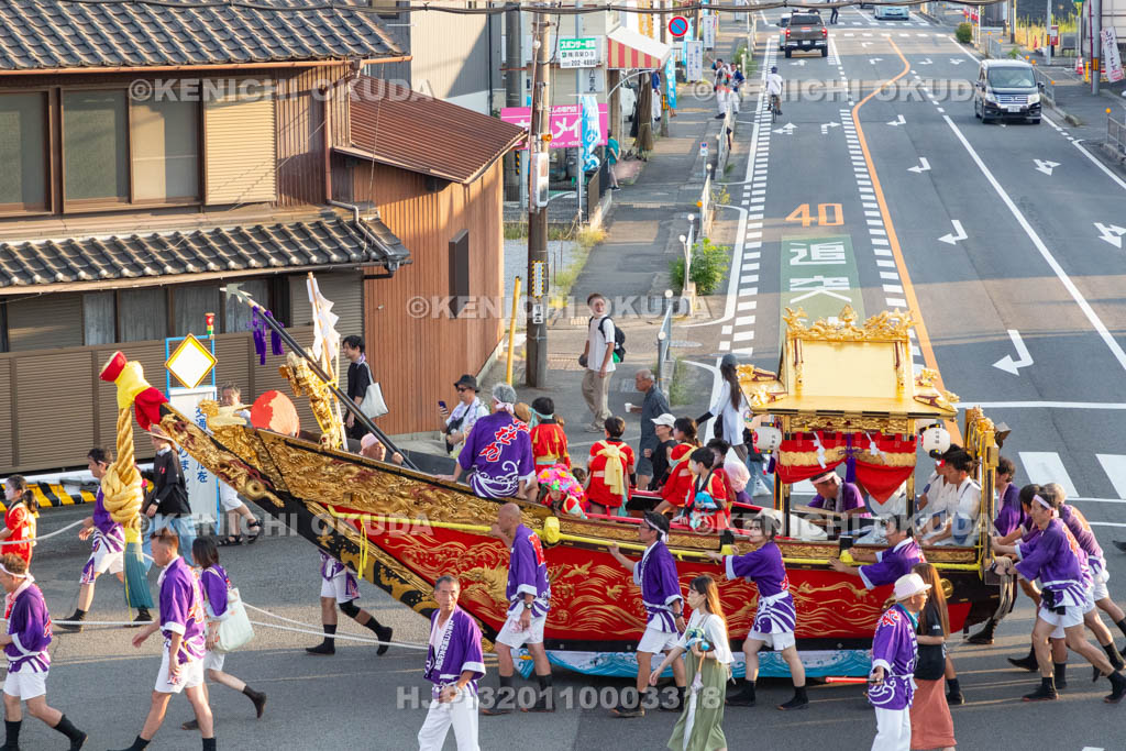三重県　富田の鯨船行事　町練り　神社丸