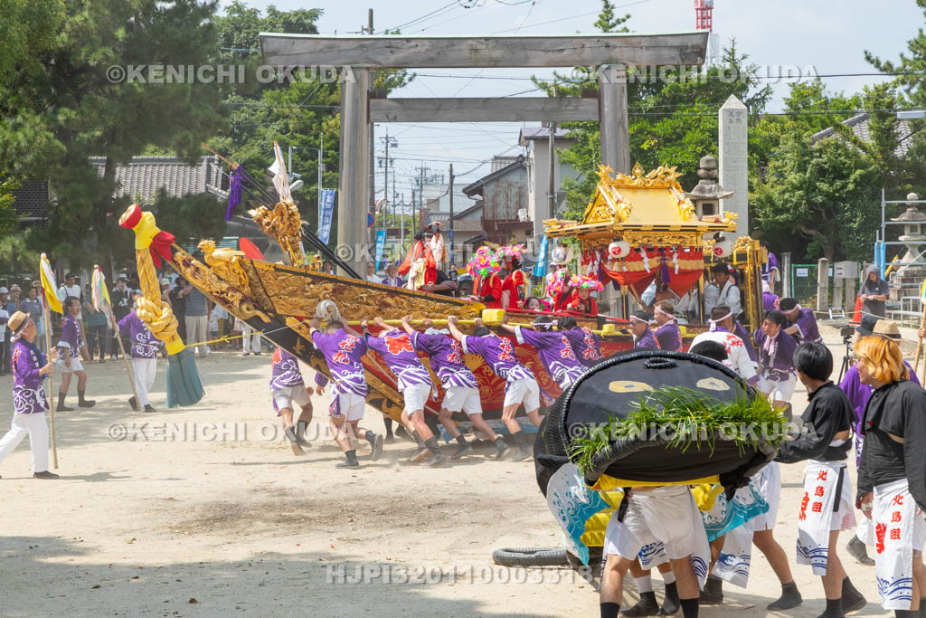 三重県　富田の鯨船行事　本練り　神社丸