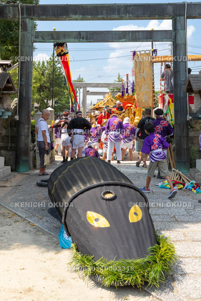 三重県　富田の鯨船行事　本練り　神社丸　鯨