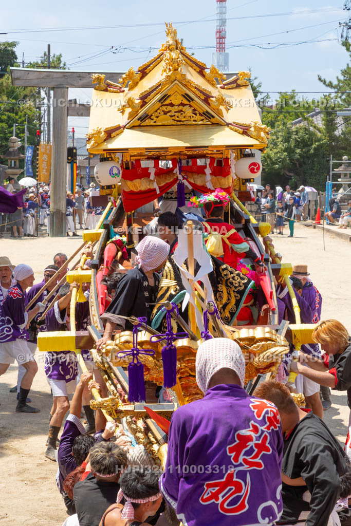 三重県　富田の鯨船行事　本練り　神社丸　艫（とも）上げ