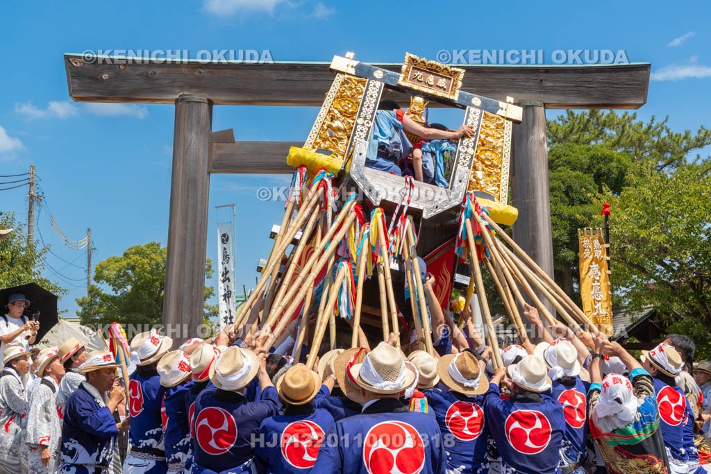 三重県　富田の鯨船行事　本練り　感應丸　艫（とも）上げ