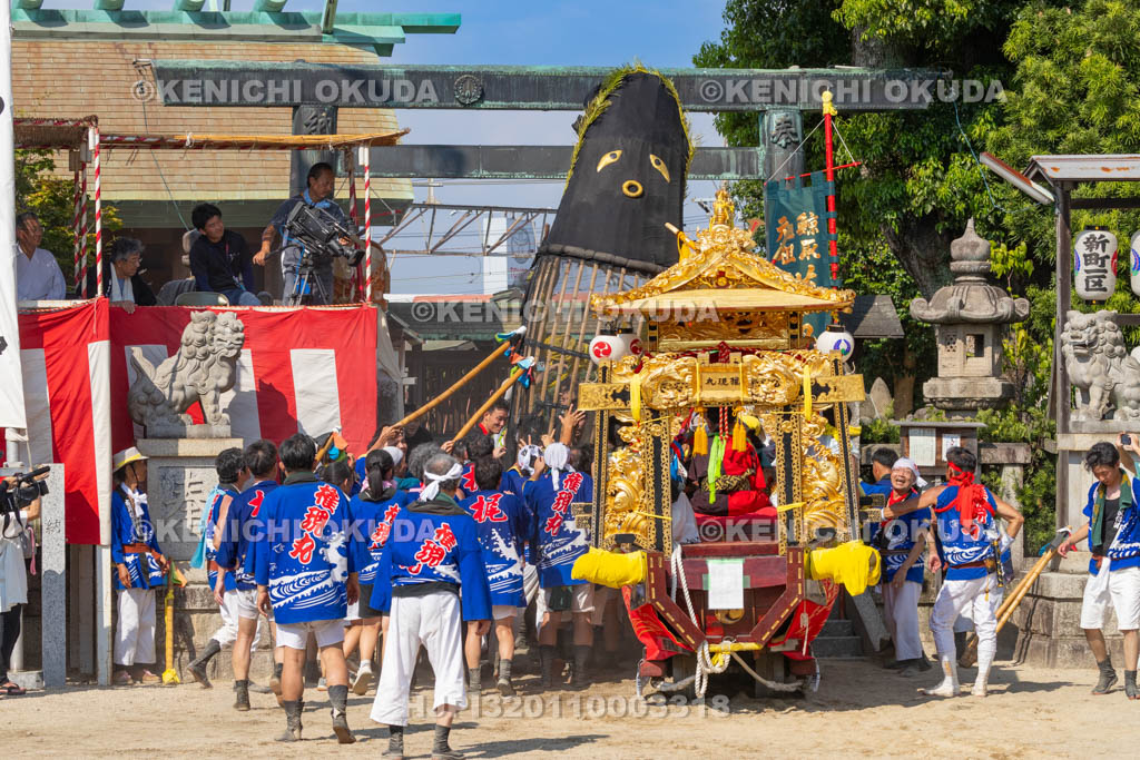 三重県　富田の鯨船行事　本練り　権現丸　鯨突き