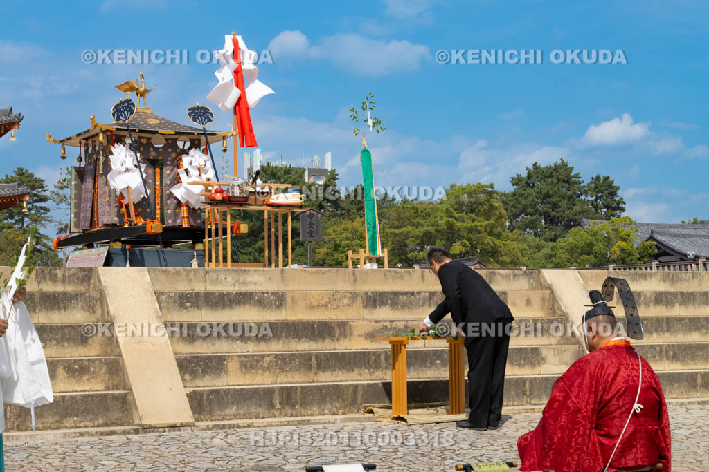 奈良県　氷室神社　例大祭　御旅所祭　玉串拝礼
