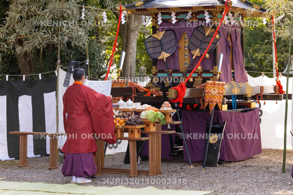 奈良県　石上神宮　ふるまつり　御旅所祭　祝詞奏上
