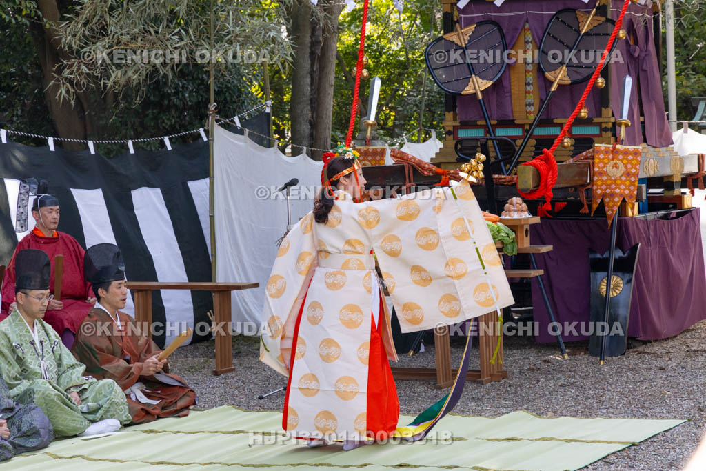 奈良県　石上神宮　ふるまつり　御旅所祭　神楽奉奏
