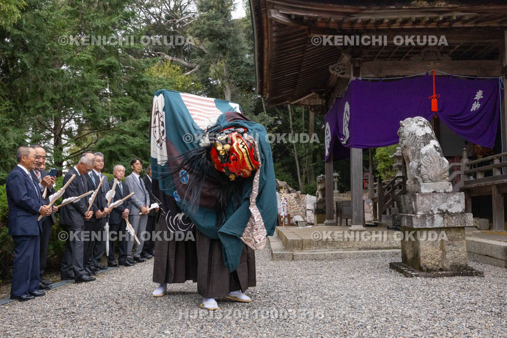 奈良県　神波多神社　天王祭　獅子舞