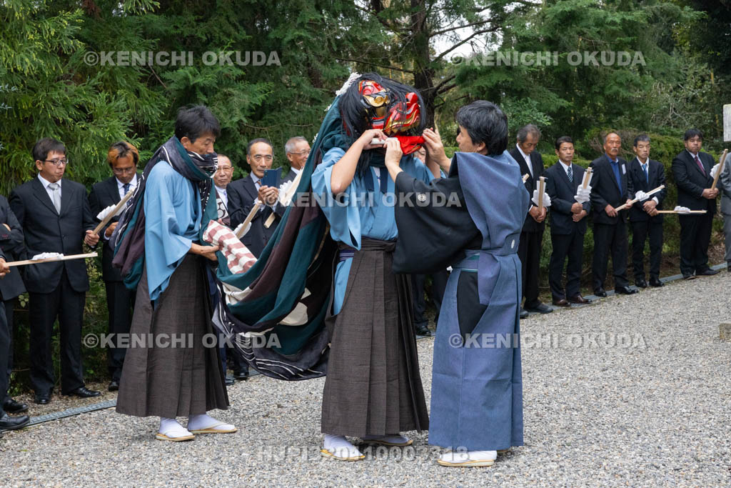 奈良県　神波多神社　天王祭　獅子舞