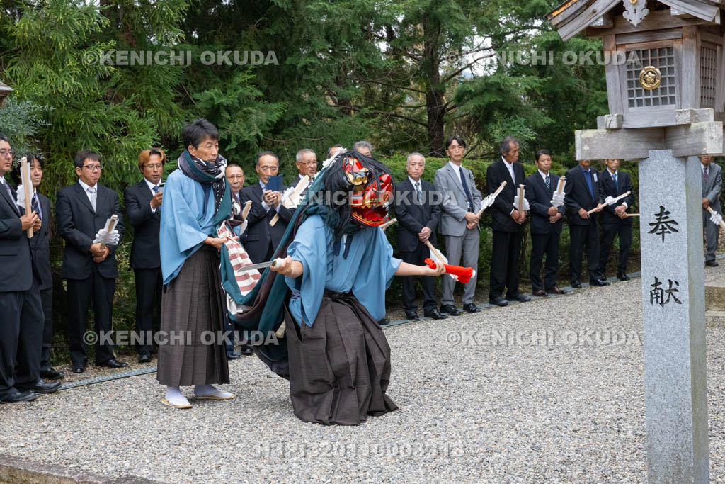 奈良県　神波多神社　天王祭　獅子舞