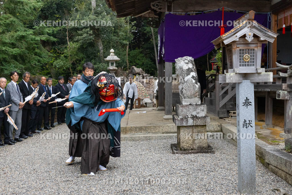 奈良県　神波多神社　天王祭　獅子舞