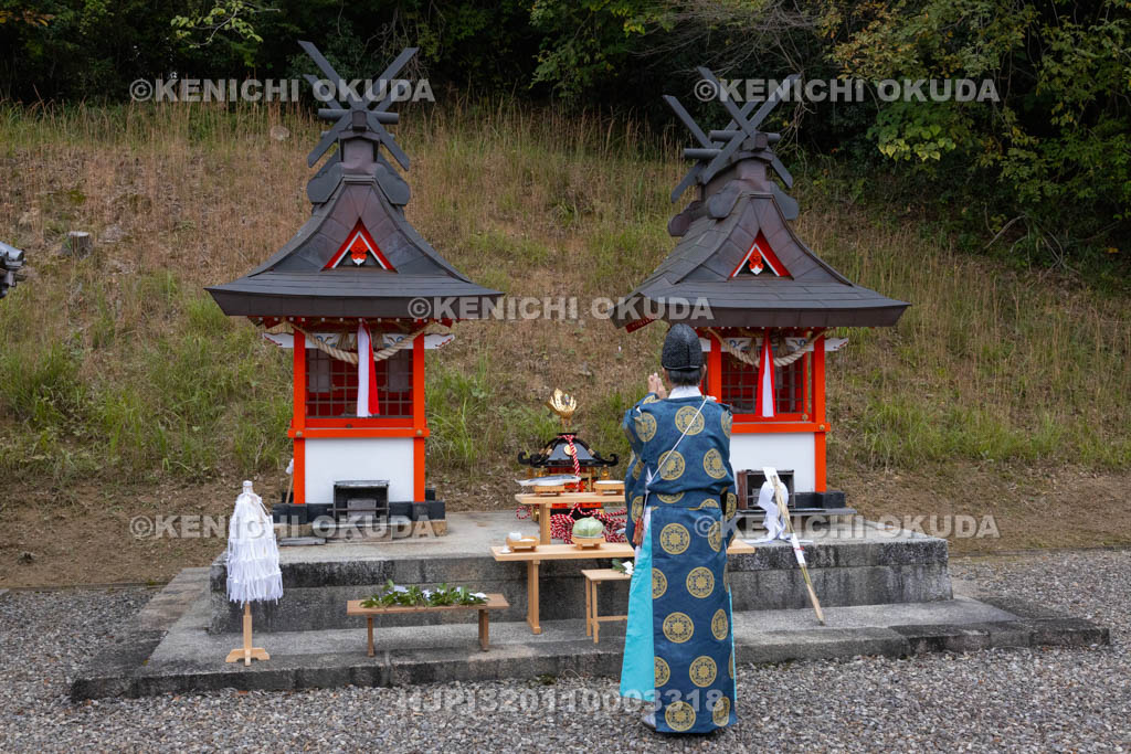 奈良県　神波多神社　天王祭　御旅所祭　玉串拝礼