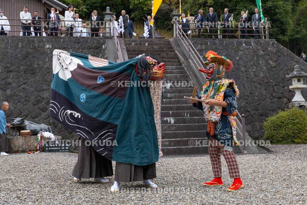 奈良県　神波多神社　天王祭　獅子舞
