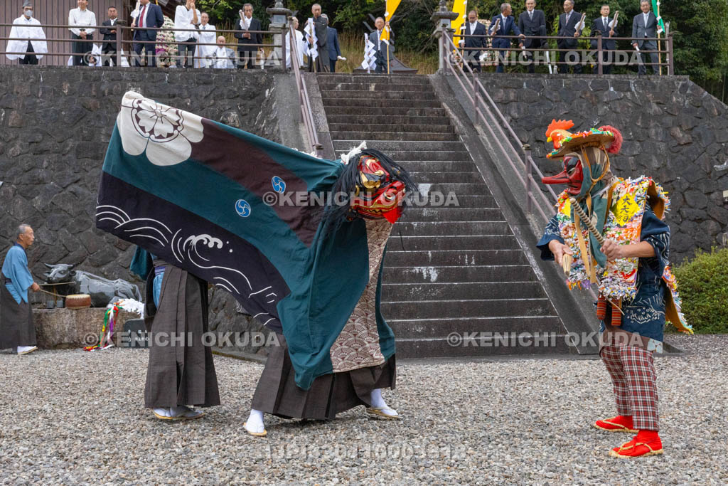 奈良県　神波多神社　天王祭　獅子舞