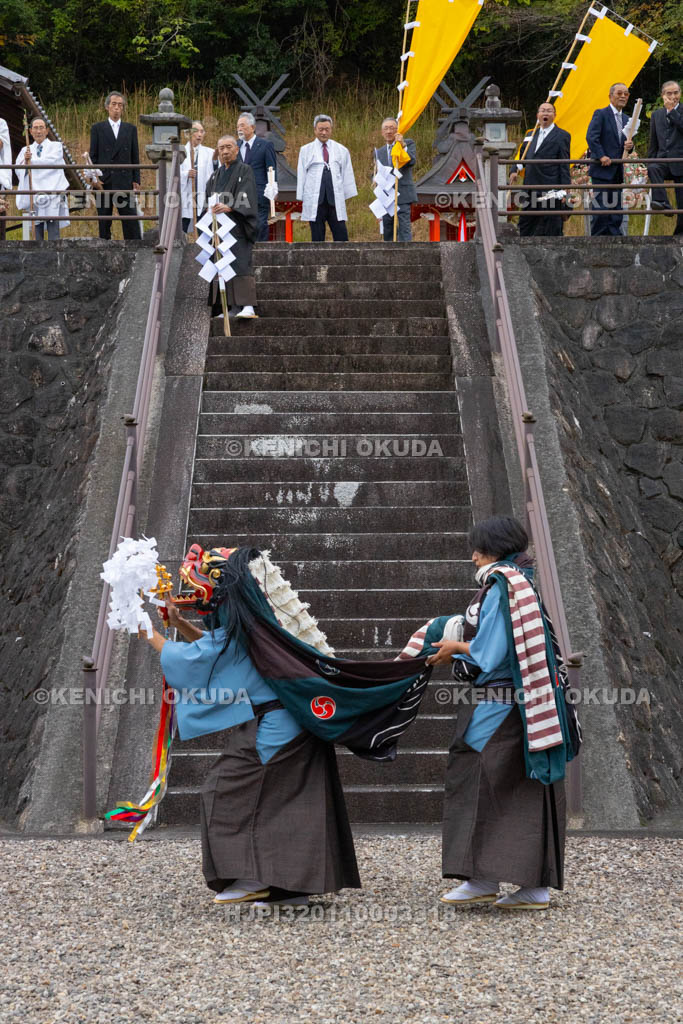 奈良県　神波多神社　天王祭　獅子舞