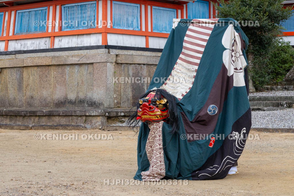 奈良県　神波多神社　天王祭　獅子舞