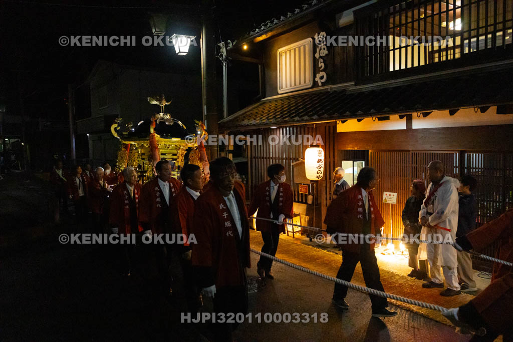 奈良県　墨坂神社　秋季大祭　宵宮祭　神輿渡御