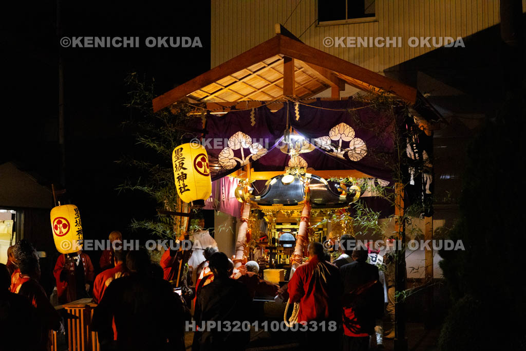 奈良県　墨坂神社　秋季大祭　宵宮祭　御旅所着輿