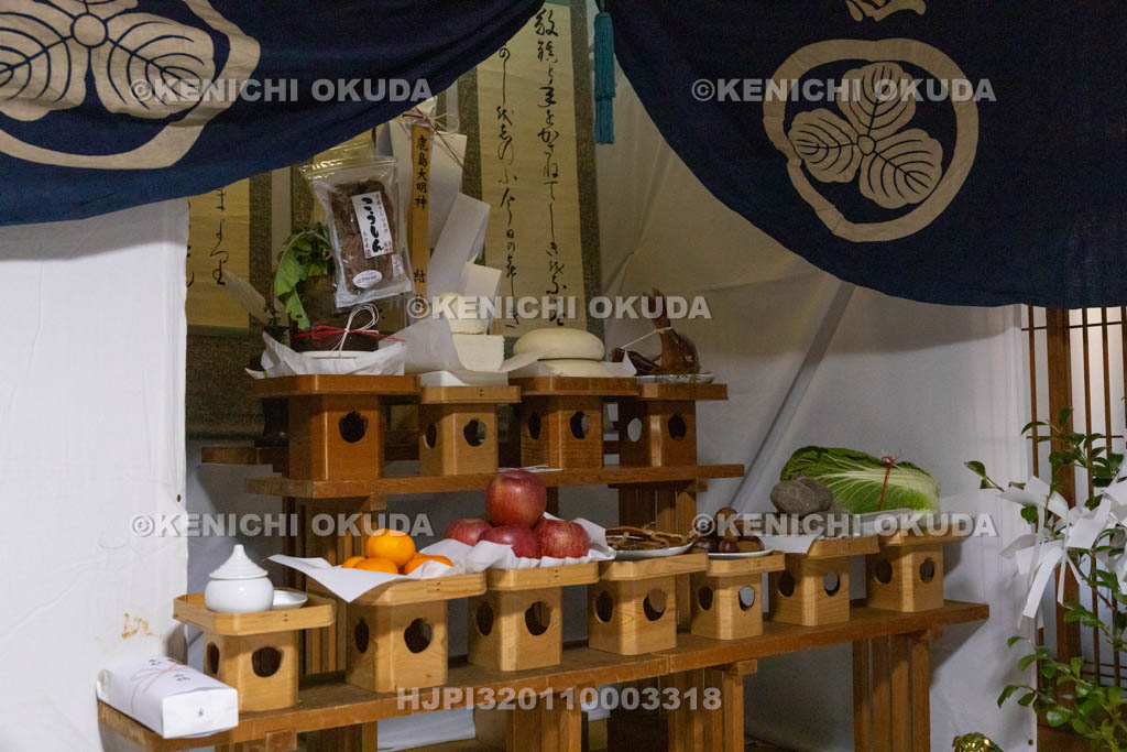 奈良県　鹿島神社　結鎮祭　祭壇