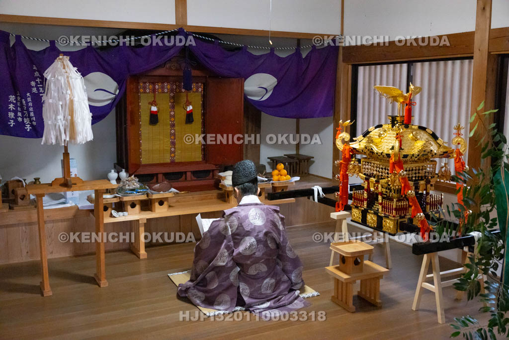 奈良県　笠山荒神社　新春荒神大祭　還御祭　祝詞奏上