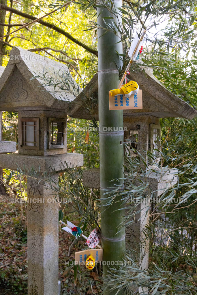 奈良県　信貴山寅まつり　当り矢と灯ろう
