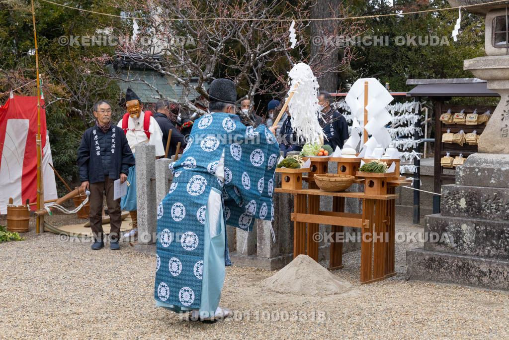 奈良県　菅原天満宮　おんだ祭　修祓の儀