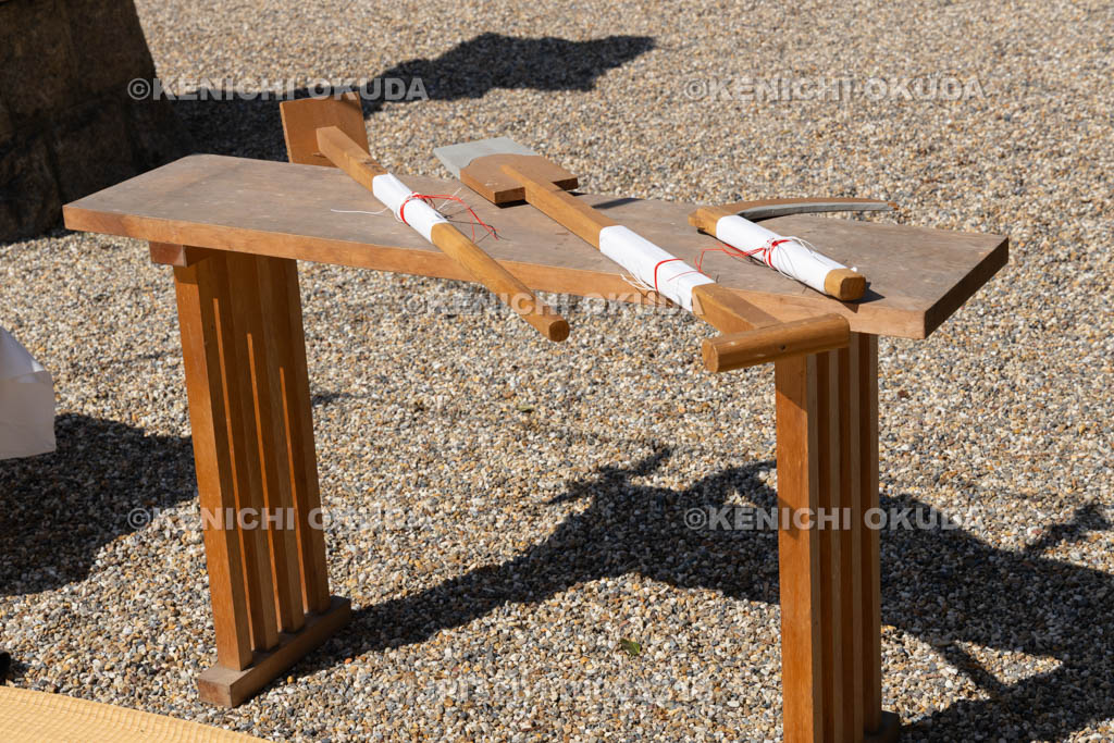 奈良県　甲斐神社　おんだ祭　農具