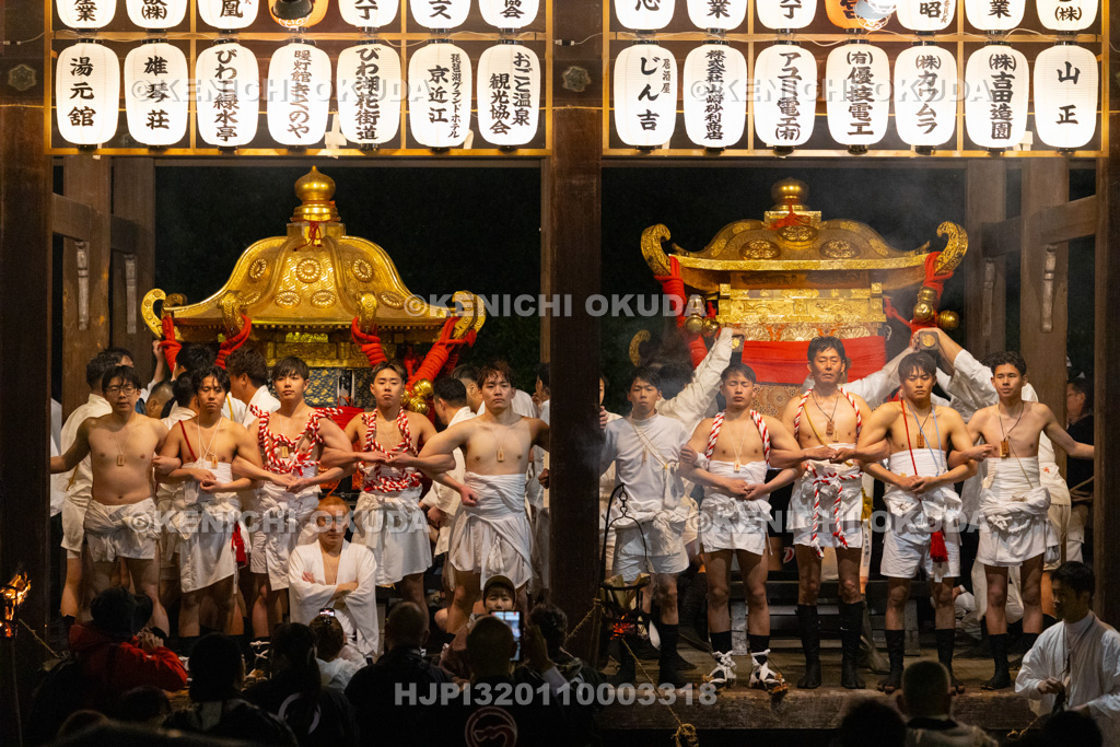 滋賀県 日吉大社 山王祭 宵宮落し神事 神輿振り