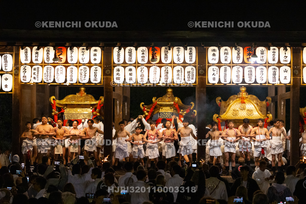 滋賀県 日吉大社 山王祭 宵宮落し神事 神輿振り