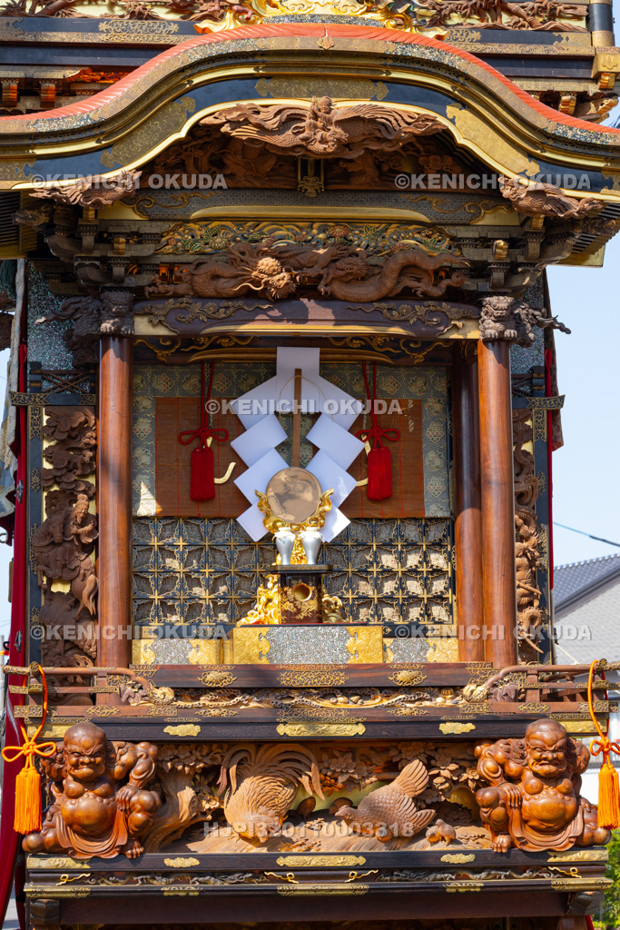 愛知県　亀崎潮干祭（初の日）　山車（力神車）　前棚の御幣