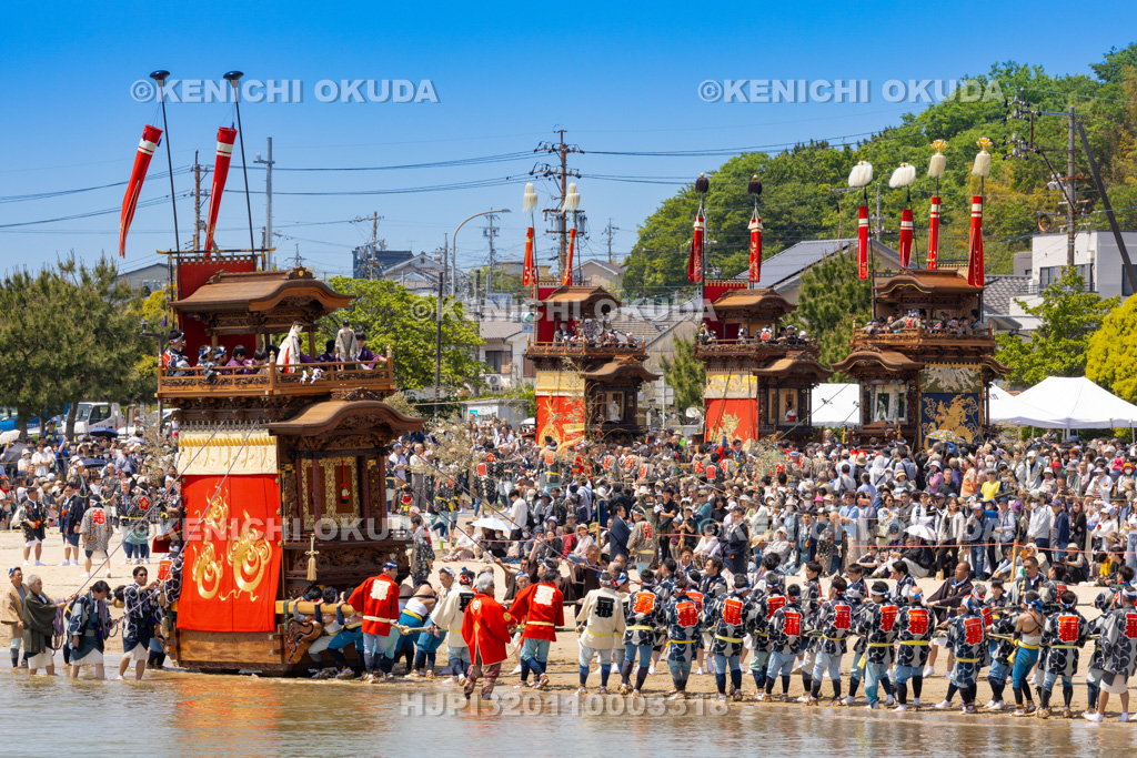 愛知県 亀崎潮干祭(初の日) 海浜曳き下ろし