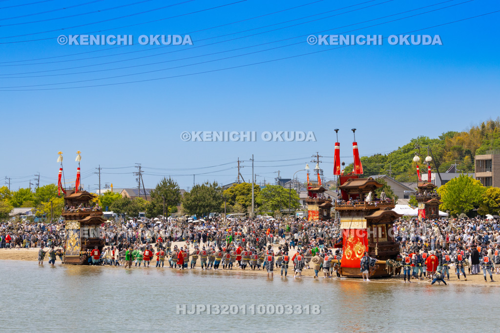 愛知県　亀崎潮干祭（初の日）　海浜曳き下ろし