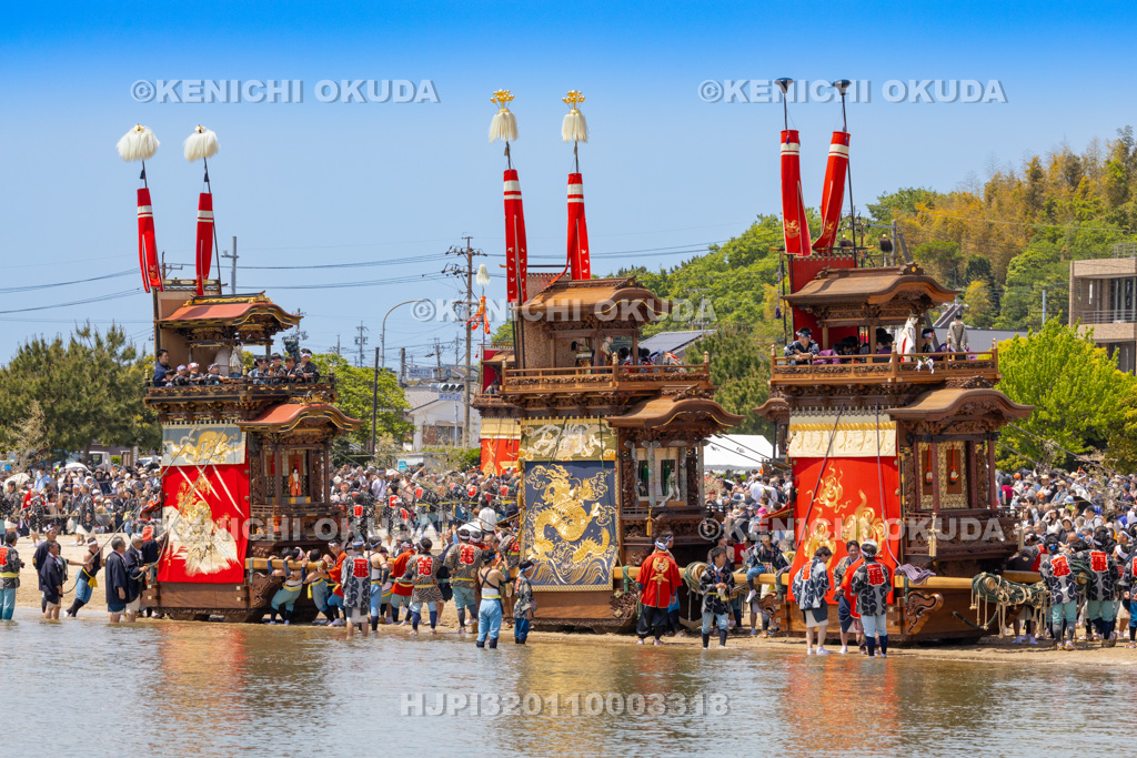 愛知県 亀崎潮干祭(初の日) 海浜曳き下ろし