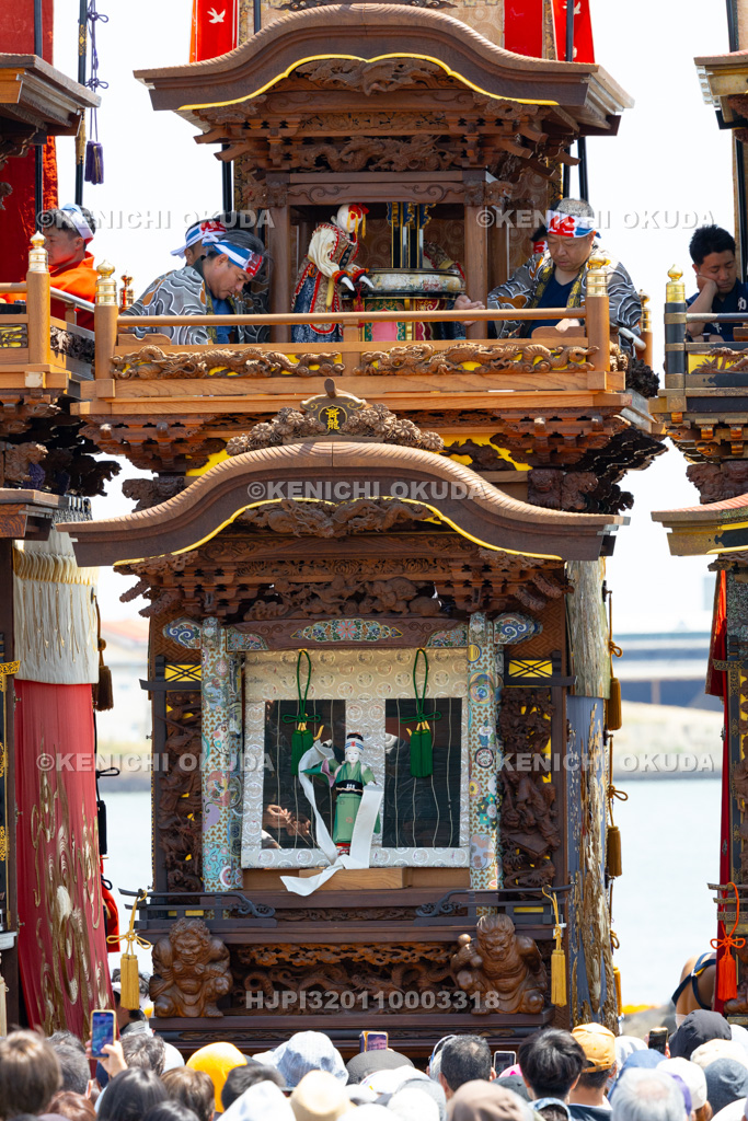 愛知県 亀崎潮干祭(初の日) からくり奉納(青龍車)