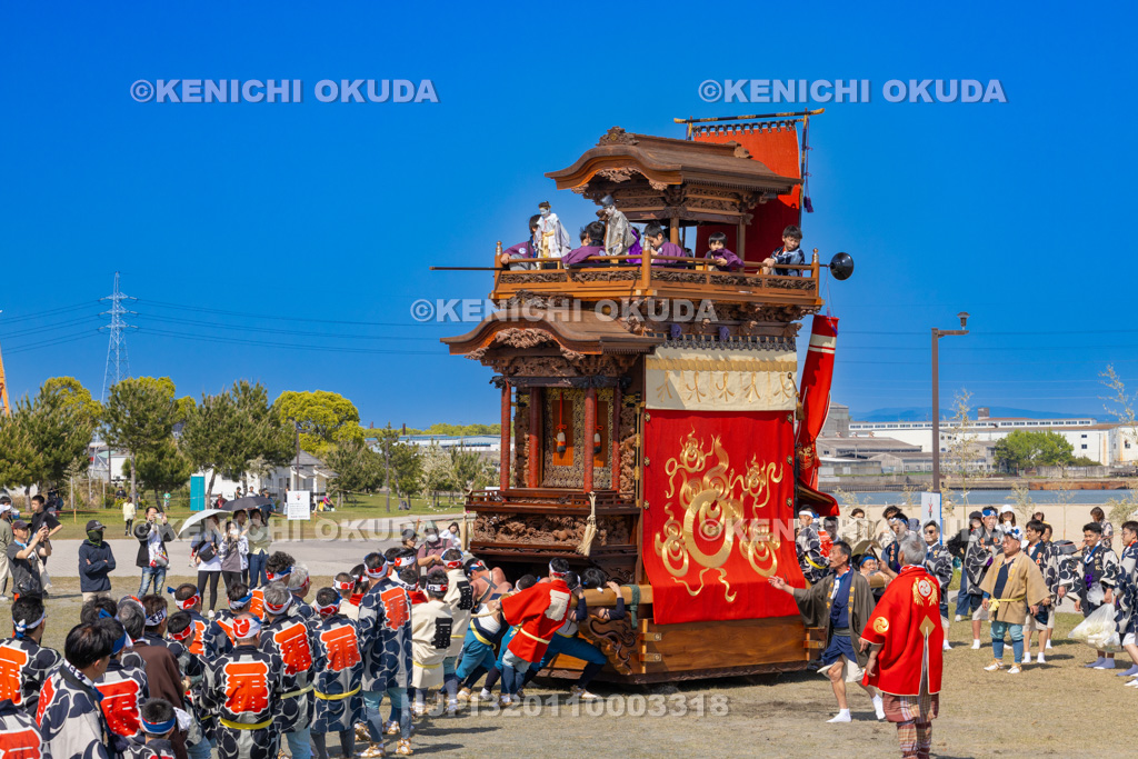 愛知県 亀崎潮干祭(初の日) 祭り広場曳き出し(宮本車)