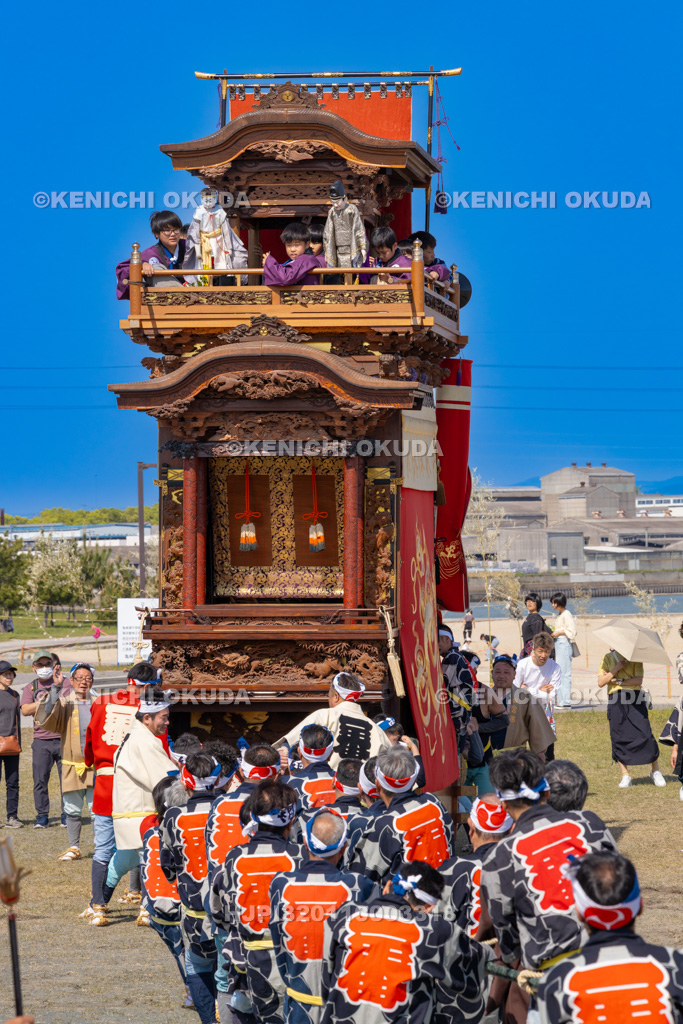 愛知県 亀崎潮干祭(初の日) 祭り広場曳き出し(宮本車)