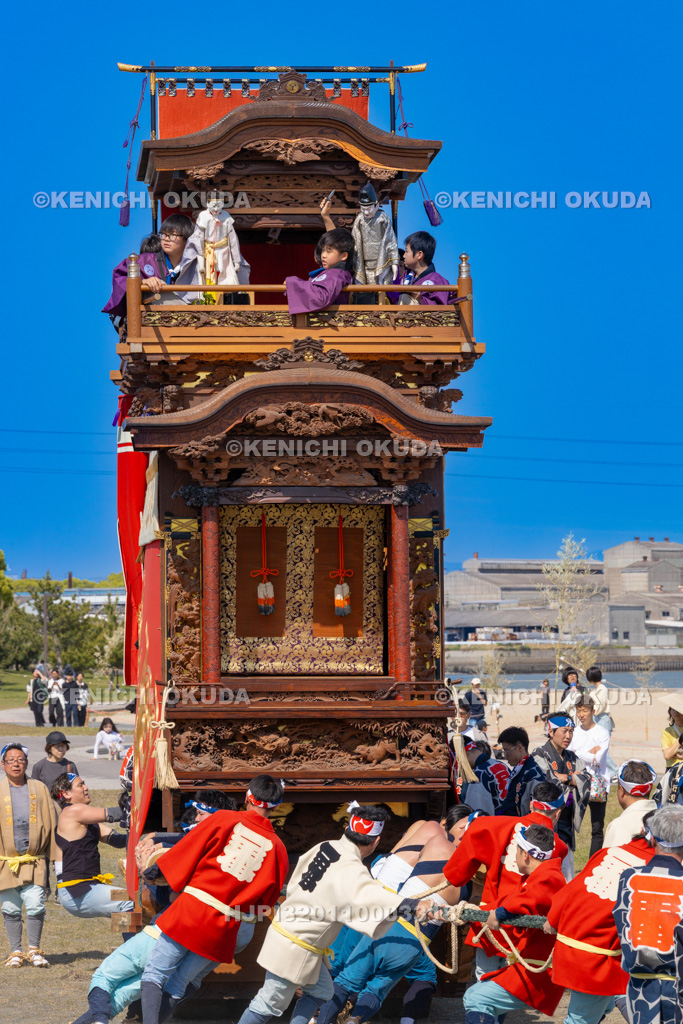 愛知県 亀崎潮干祭(初の日) 祭り広場曳き出し(宮本車)