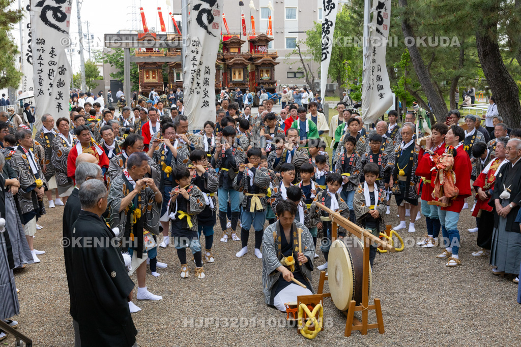 愛知県　亀崎潮干祭（後の日）　神楽囃子奉納（石橋組）