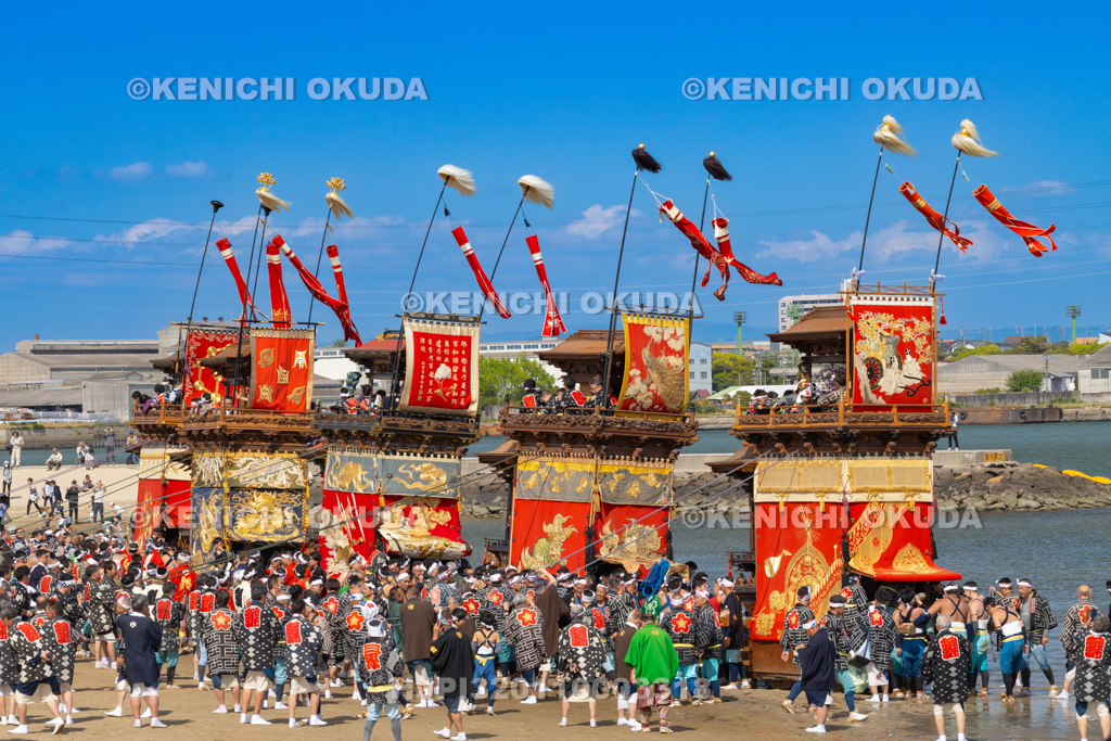 愛知県 亀崎潮干祭(後の日) 海浜曳き下ろし