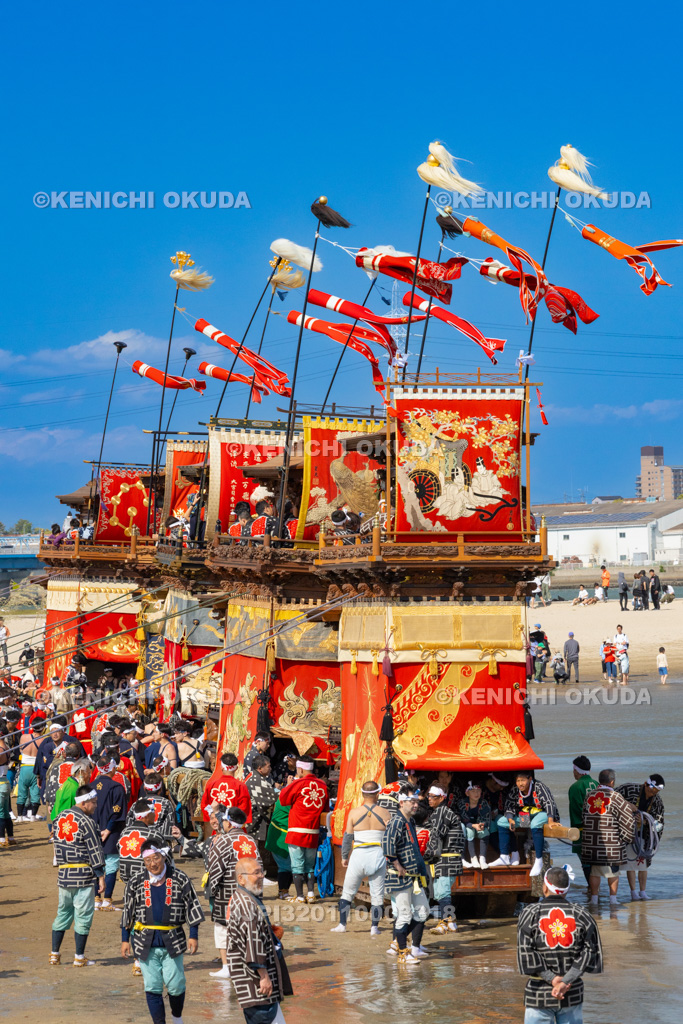 愛知県 亀崎潮干祭(後の日) 海浜曳き下ろし