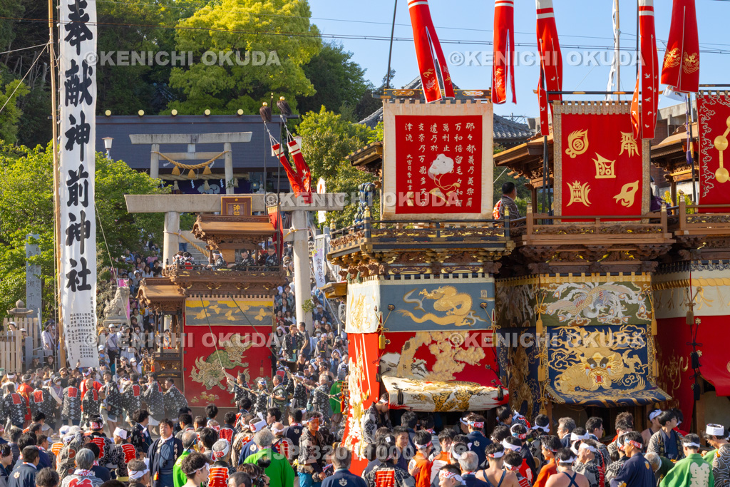 愛知県 亀崎潮干祭(後の日) 神前神社前曳き廻し(神楽車)