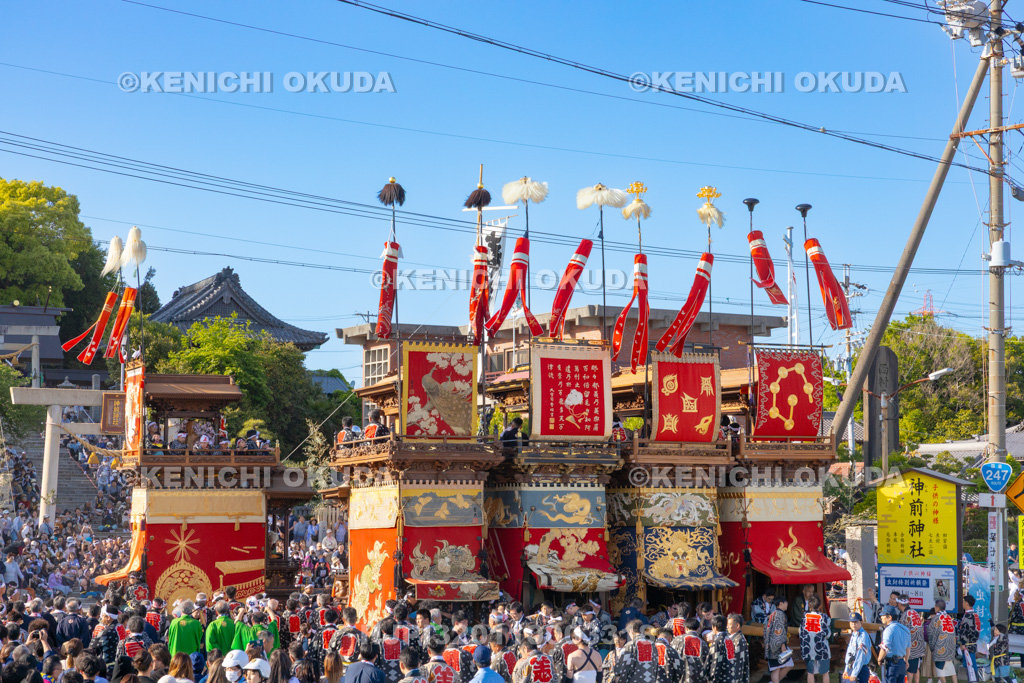 愛知県　亀崎潮干祭（後の日）　神前神社前曳き廻し（花王車）