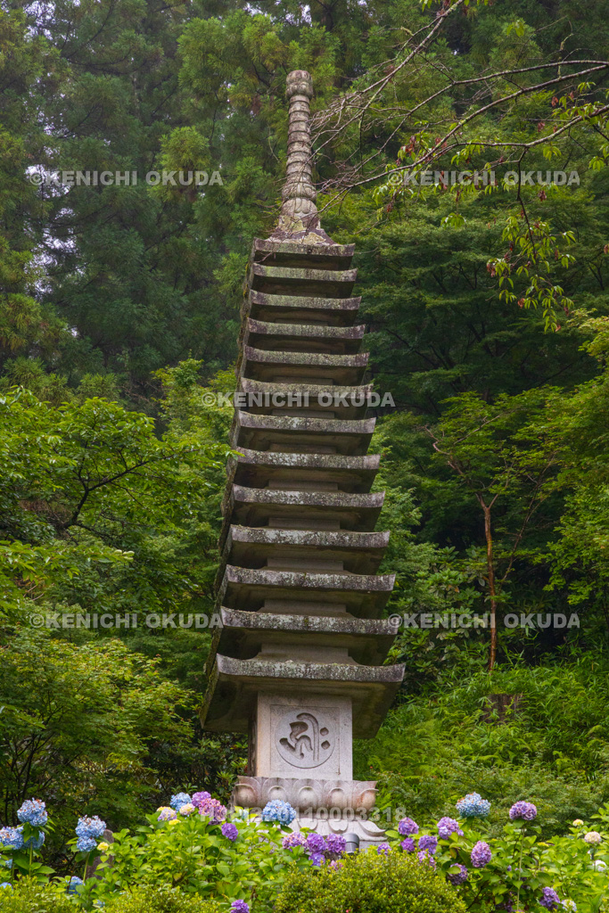 奈良県　大和観音あぢさゐ回廊　岡寺　十三重石塔