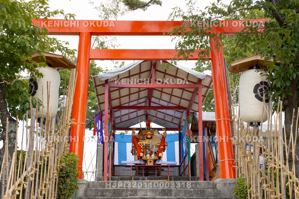 愛知県 尾張津島天王祭(宵祭) 御旅所 奉安された神輿