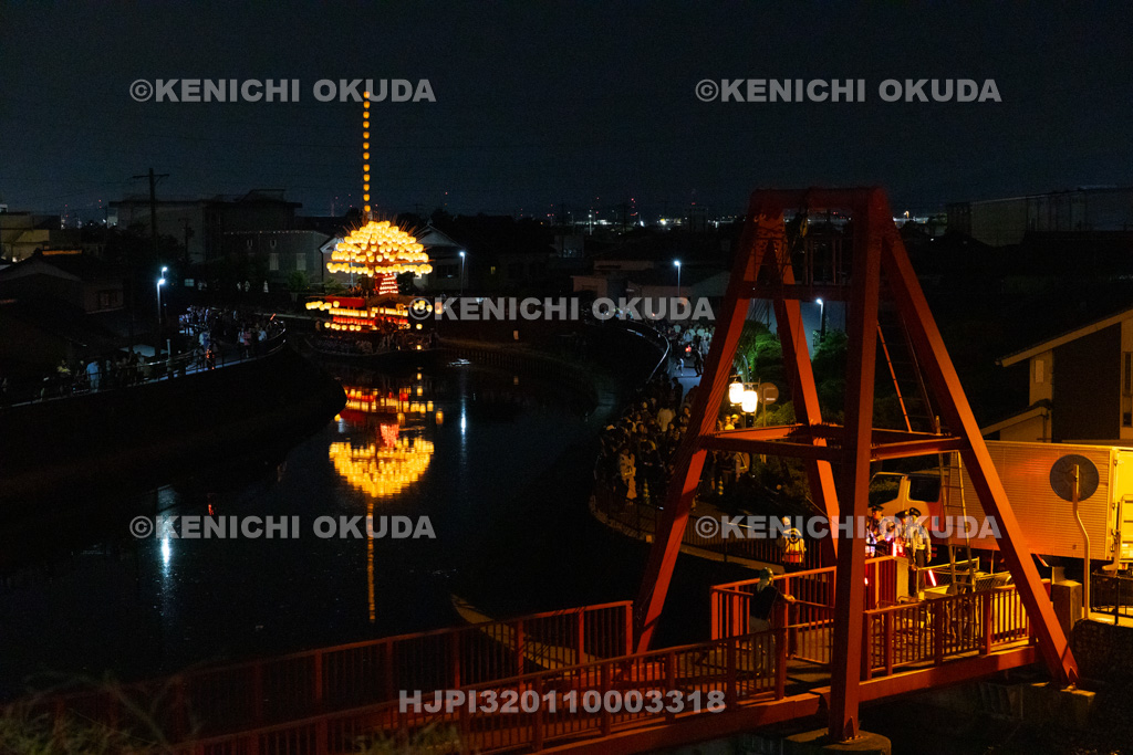 愛知県 須成祭 宵祭 巻藁船巡行