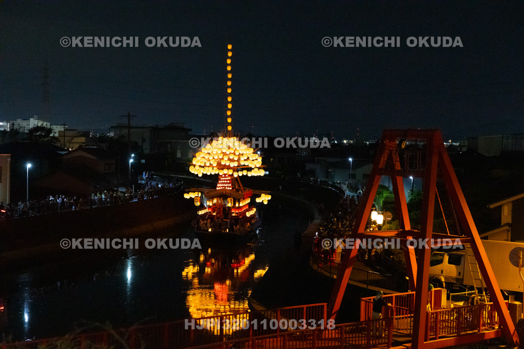 愛知県 須成祭 宵祭 巻藁船巡行