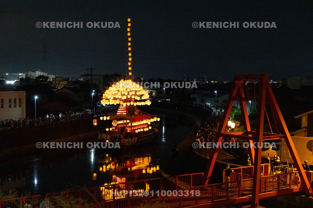 愛知県 須成祭 宵祭 巻藁船巡行