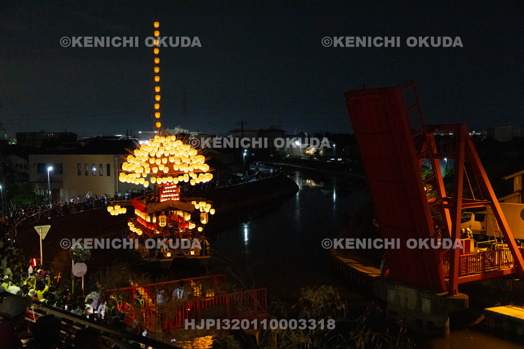 愛知県 須成祭 宵祭 巻藁船巡行