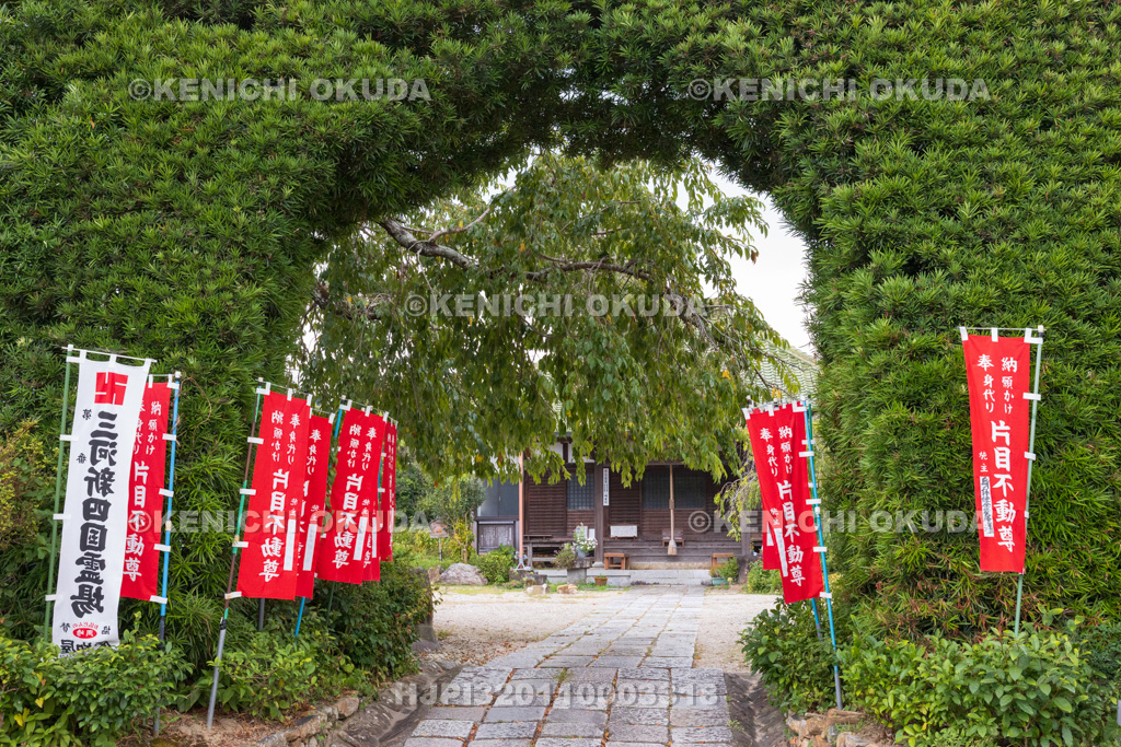 愛知県 藤川宿 明星院 生垣の門