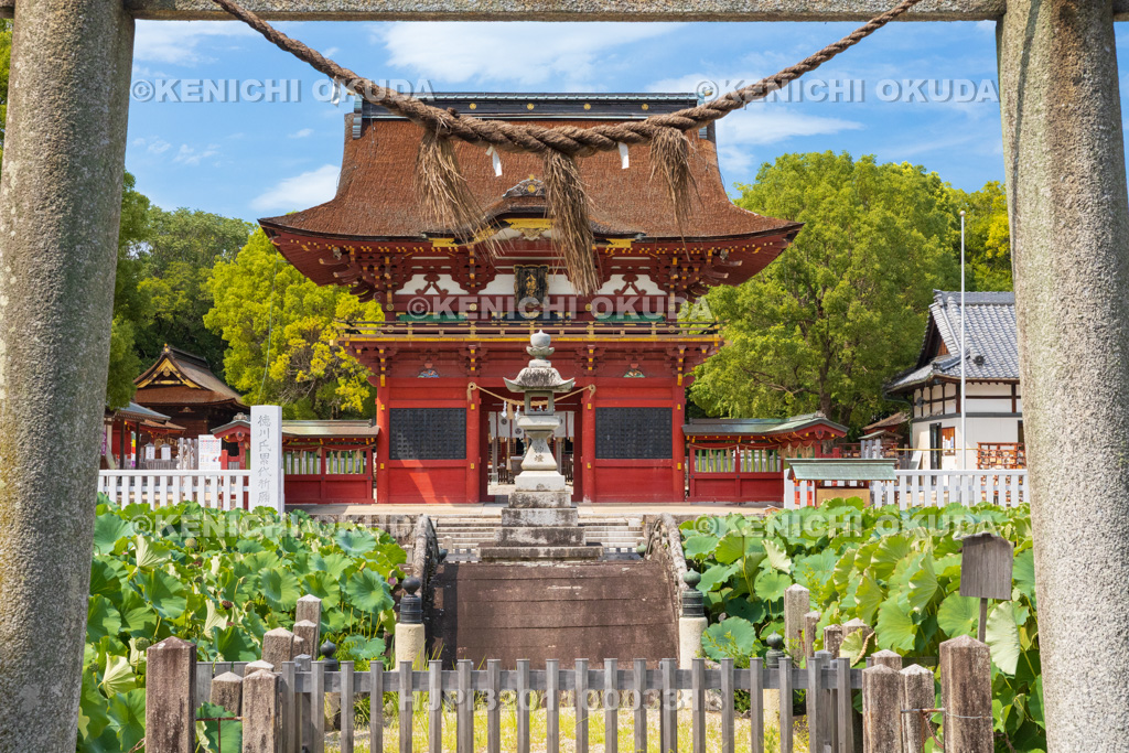 愛知県 伊賀八幡宮 神橋(石橋)と随身門