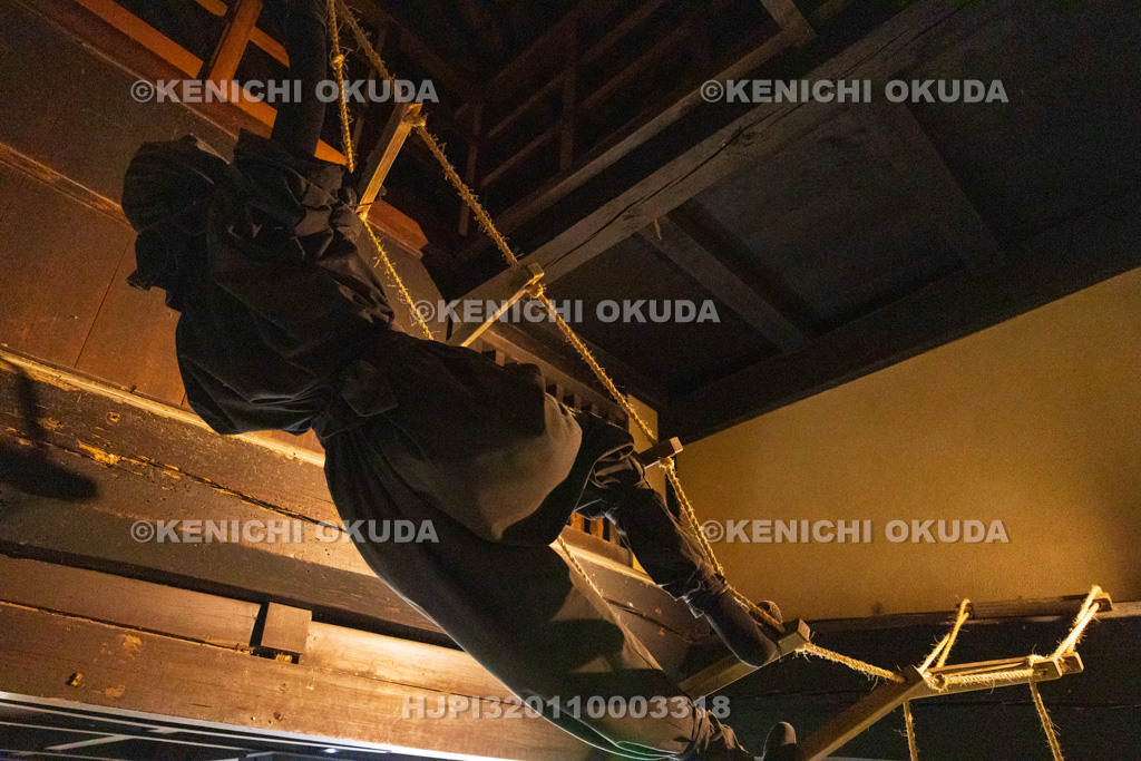 滋賀県 甲賀流忍術屋敷(望月出雲守旧宅) 縄梯子